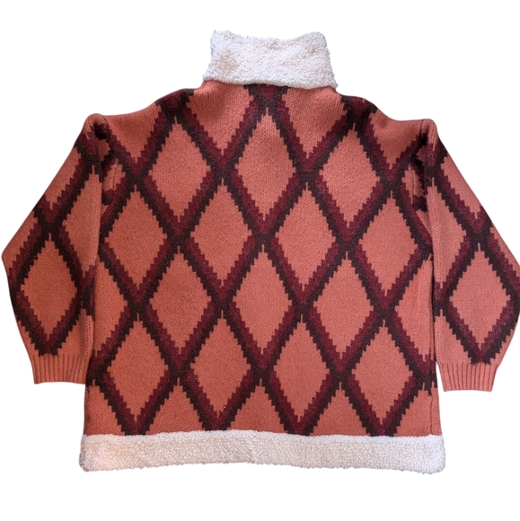 Polagram Weatern Warm Thick Knitted Oversized Cardigan Sweater Sz L - Picture 3 of 7